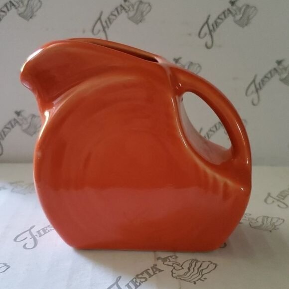 Fiestaware Fiesta Pitcher Mini Disk Poppy Orange CERAMIC CONTAINER - Picture 16 of 16